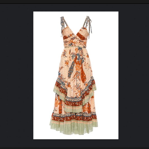 Ulla Johnson Dresses & Skirts - Ulla Johnson Meera Crisscross-Strap Tiered-Ruffle Maxi Dress Egret